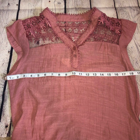 NWOT Sweet Wanderer BOHO mauve blouse - Picture 7 of 8